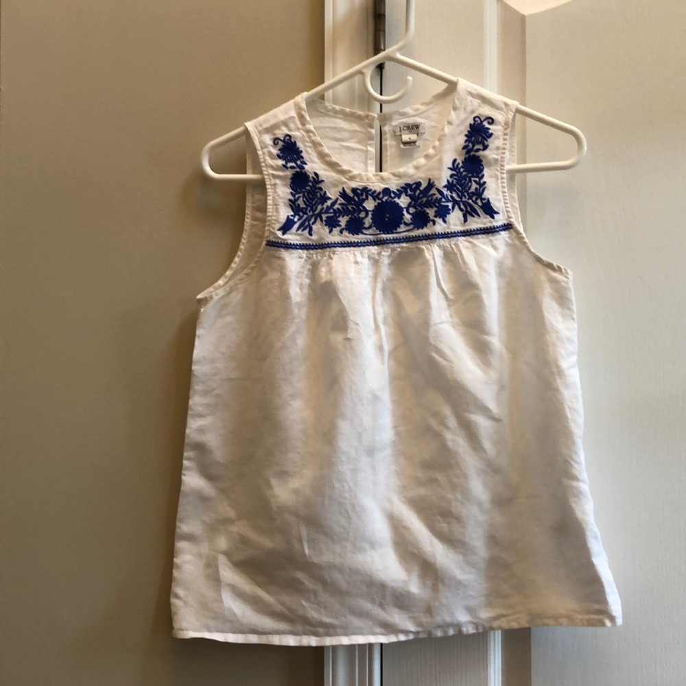 J Crew top with embroidery